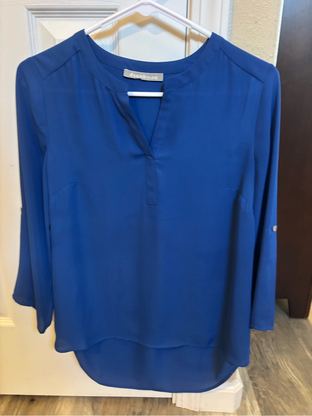 Women’s size x small - Daniel Rainn Royal Blue V-Neck Long Sleeve Blouse